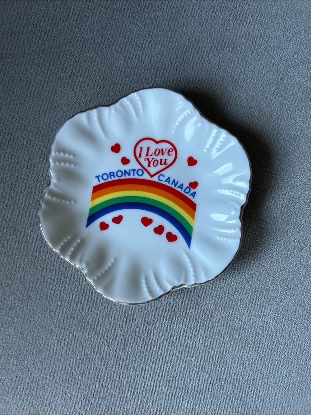 Vintage Giftcraft Toronto Canada Rainbow Souvenir Trinket Dish Made in Japan